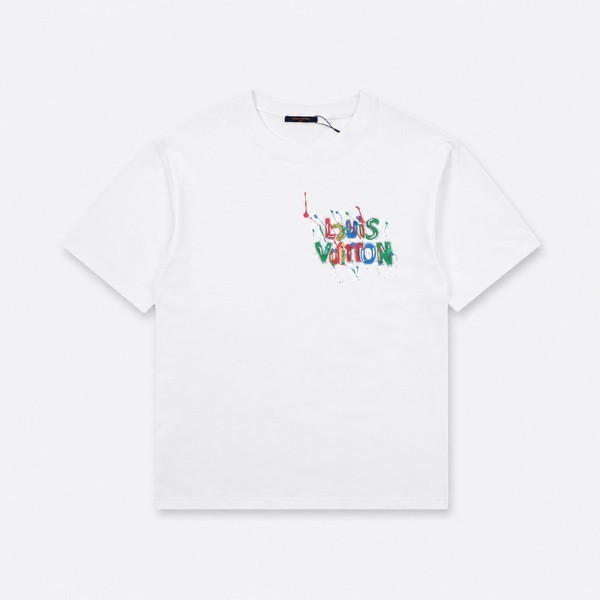 ルイ・ヴィトン ペインテッドモノグラム レターTシャツ ホワイト
