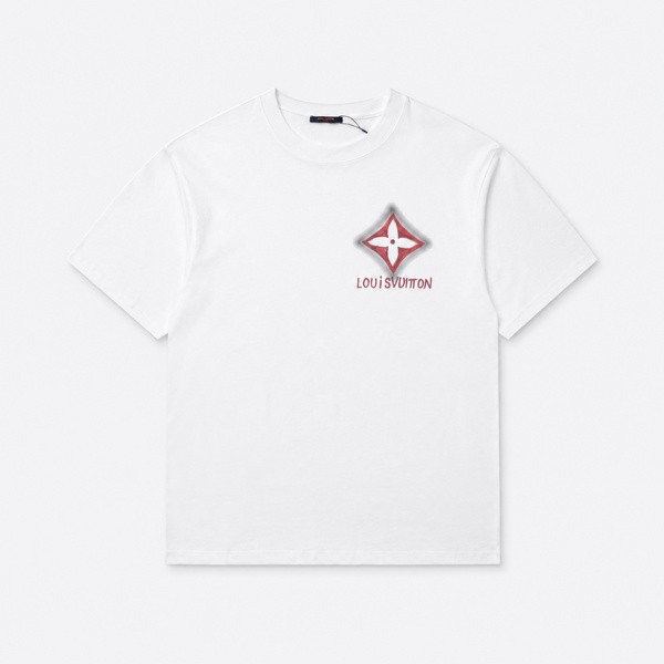 ルイ・ヴィトン ダークレッド ダイヤモンドグラフィティTシャツ ホワイト