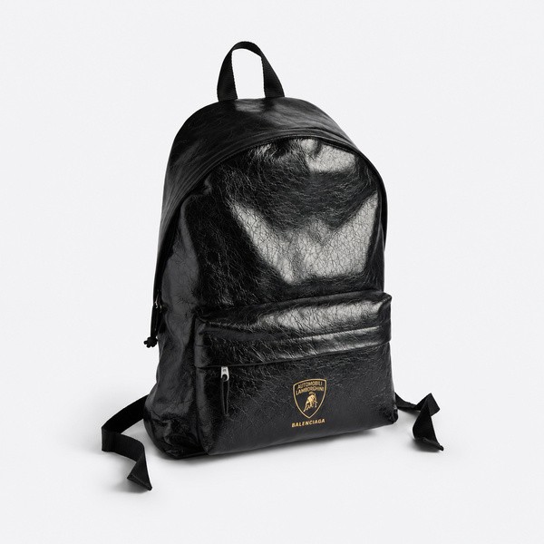 バレンシアガ × ランボルギーニ Explorer レザー バックパック ブラック