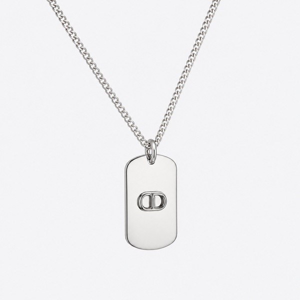 ディオール Oblique プレートペンダントネックレス シルバー N2812HOMMT_D000