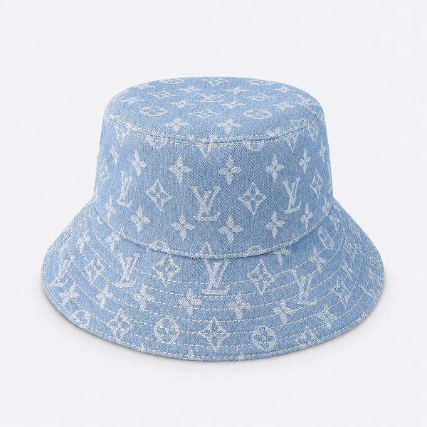 ルイヴィトン デニムジャカード バケットハット ライトブルー