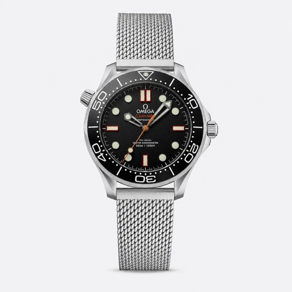 オメガ Seamaster Diver 300M 007エディション ブラック グレーメッシュ 210.90.42.20.01.001