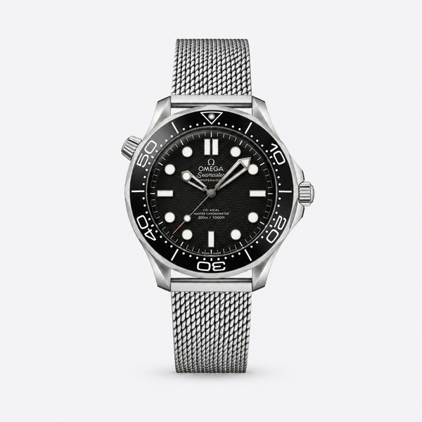 オメガ Seamaster Diver 300M 007エディション ブラック スチールメッシュ 210.90.42.20.01.001
