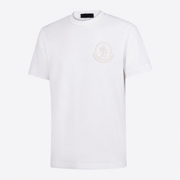 モンクレール 3Dバッジプリント Tシャツ ホワイト