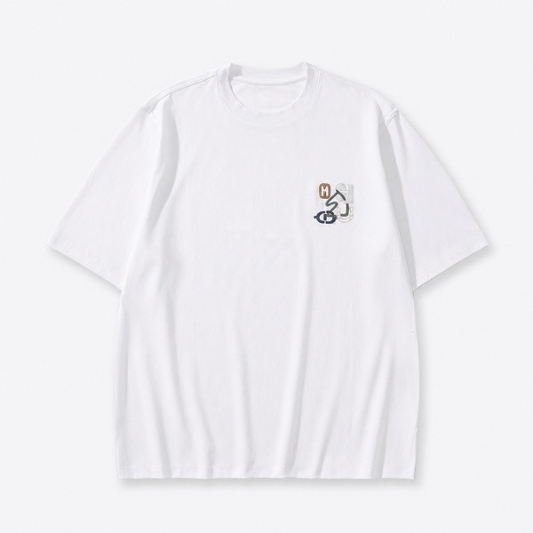エルメス H Puzzle レザーパッチ Tシャツ ホワイト