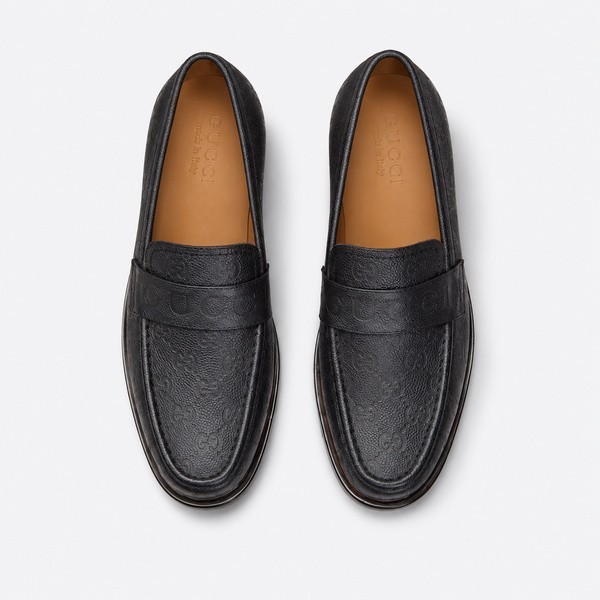 グッチ プレーンヴァンプ レザーローファー ブラック