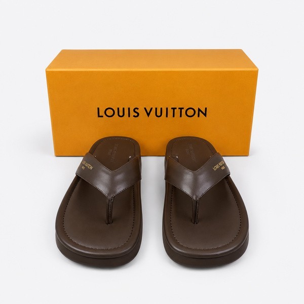 ルイヴィトン LV Flip トング ブラウン モノグラムレザー