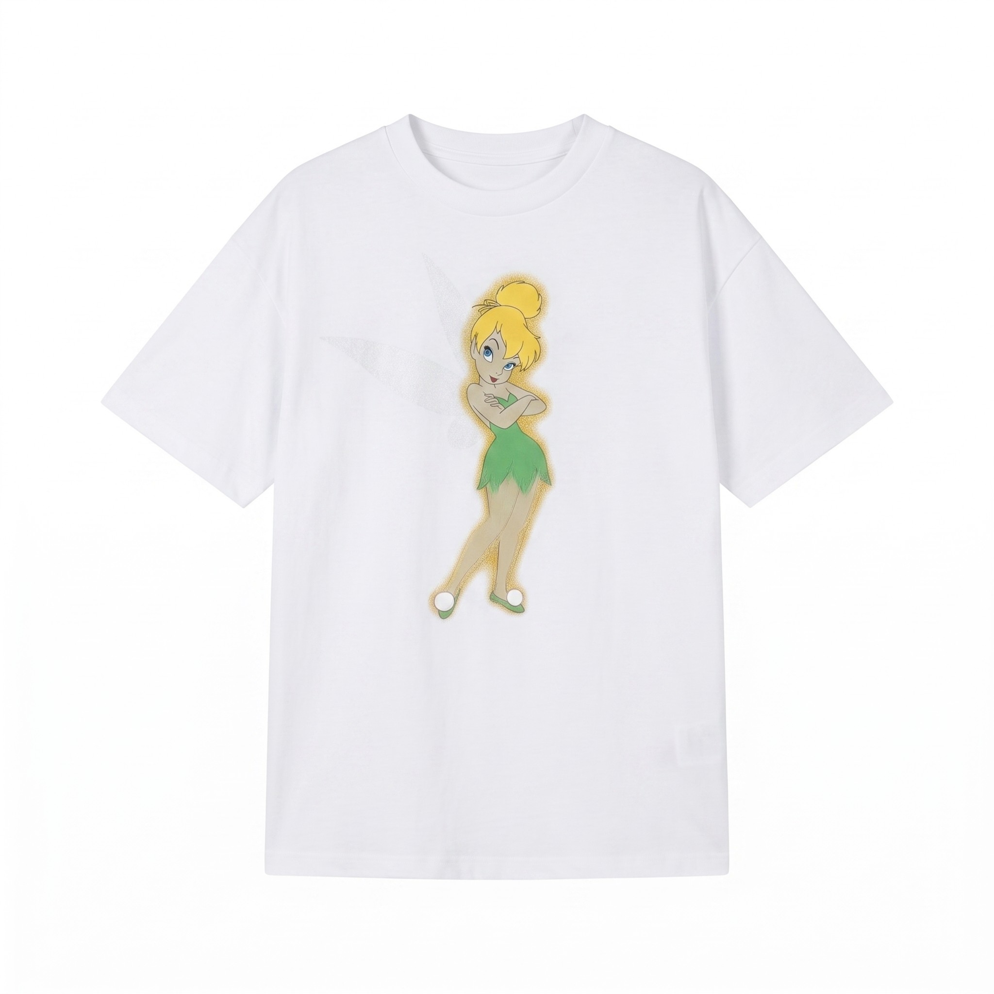白 カートゥーングラフィック Tシャツ