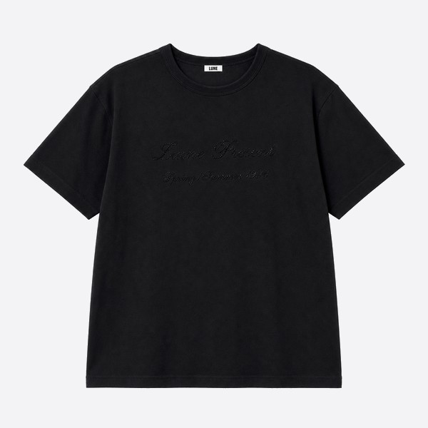イミ ラインストーン スクリプトロゴ Tシャツ