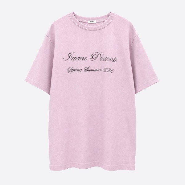 イミ ラインストーンロゴTシャツ
