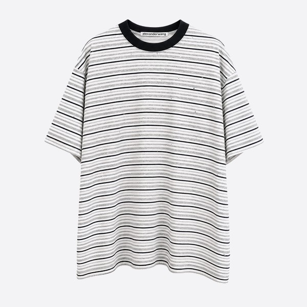 アレキサンダーワン ラインストーン ストライプ Tシャツ