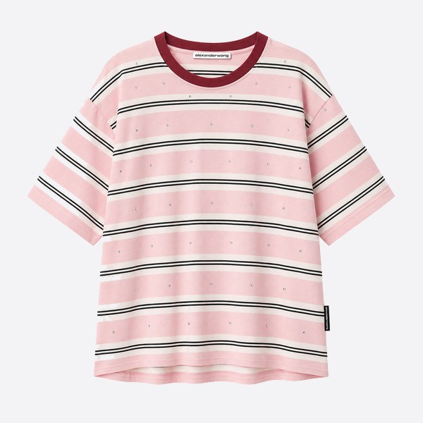 アレキサンダーワン ラインストーン ストライプ Tシャツ