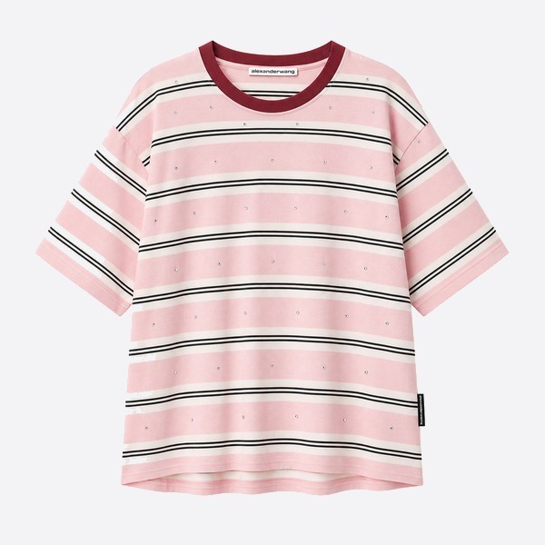 アレキサンダーワン ラインストーン ストライプ Tシャツ