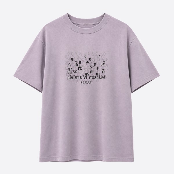 エムエム6 メゾン マルジェラ ロゴ刺繍Tシャツ