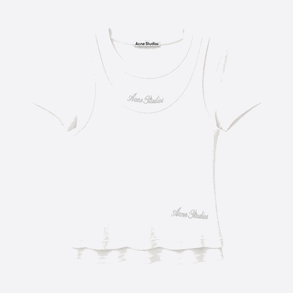 アクネ ストゥディオズ ラインストーンロゴTシャツ