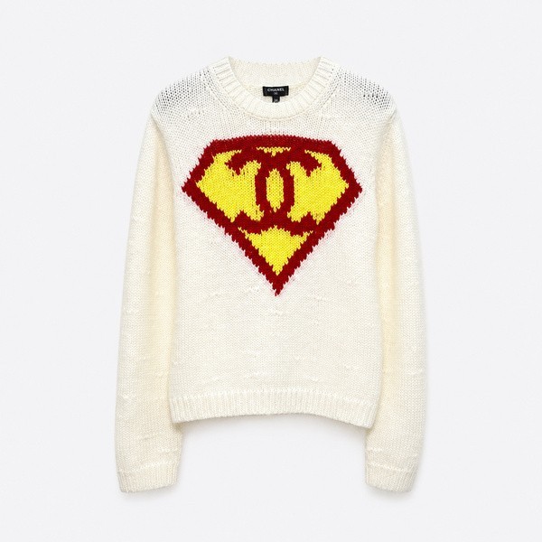 シャネル Superman CCシールド カシミヤ セーター ホワイト