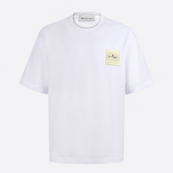 アミ パリス 付箋 Je T'Aime コットン Tシャツ ホワイト HTS397.726.100