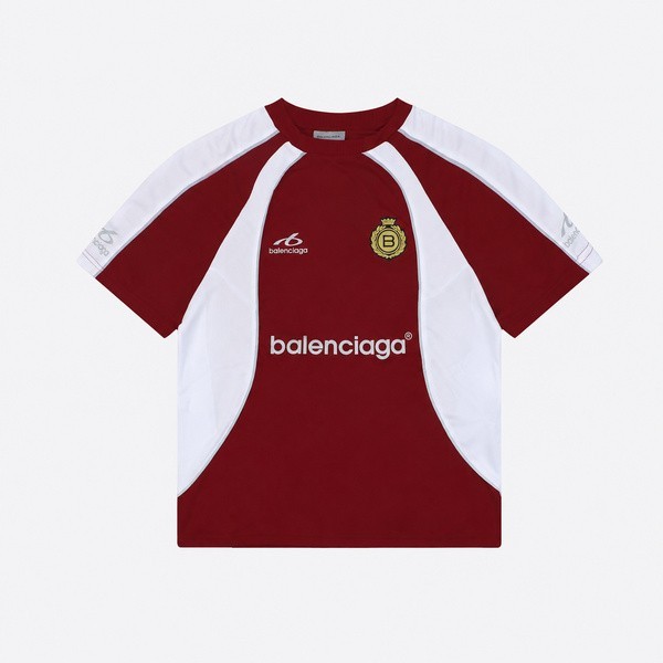 バレンシアガ サッカー オーバーサイズ Tシャツ レッド A003GLTUVZ76400