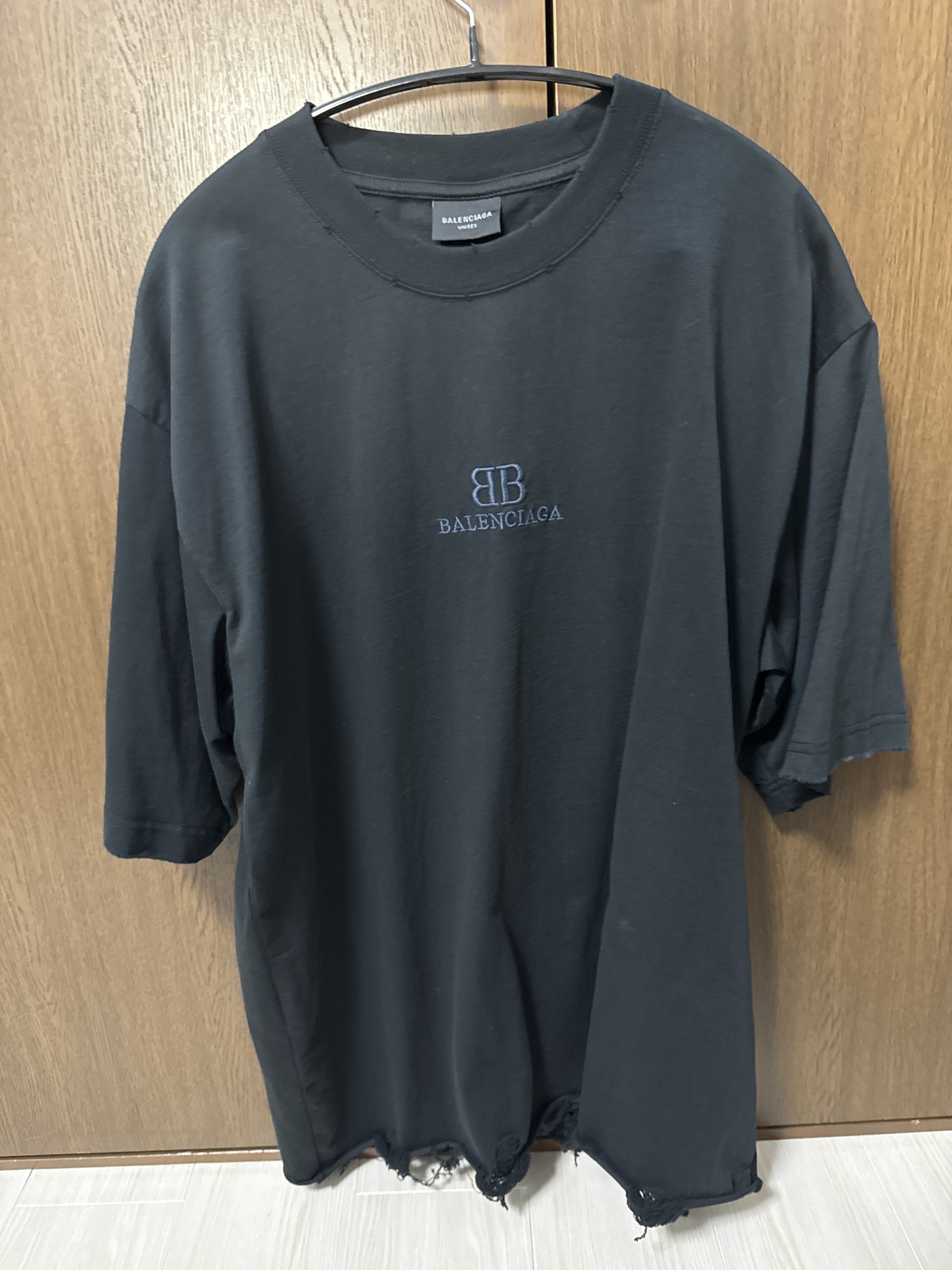 BBクラシック バレンシアガ クロップドTシャツ オーバーサイズ ブラック