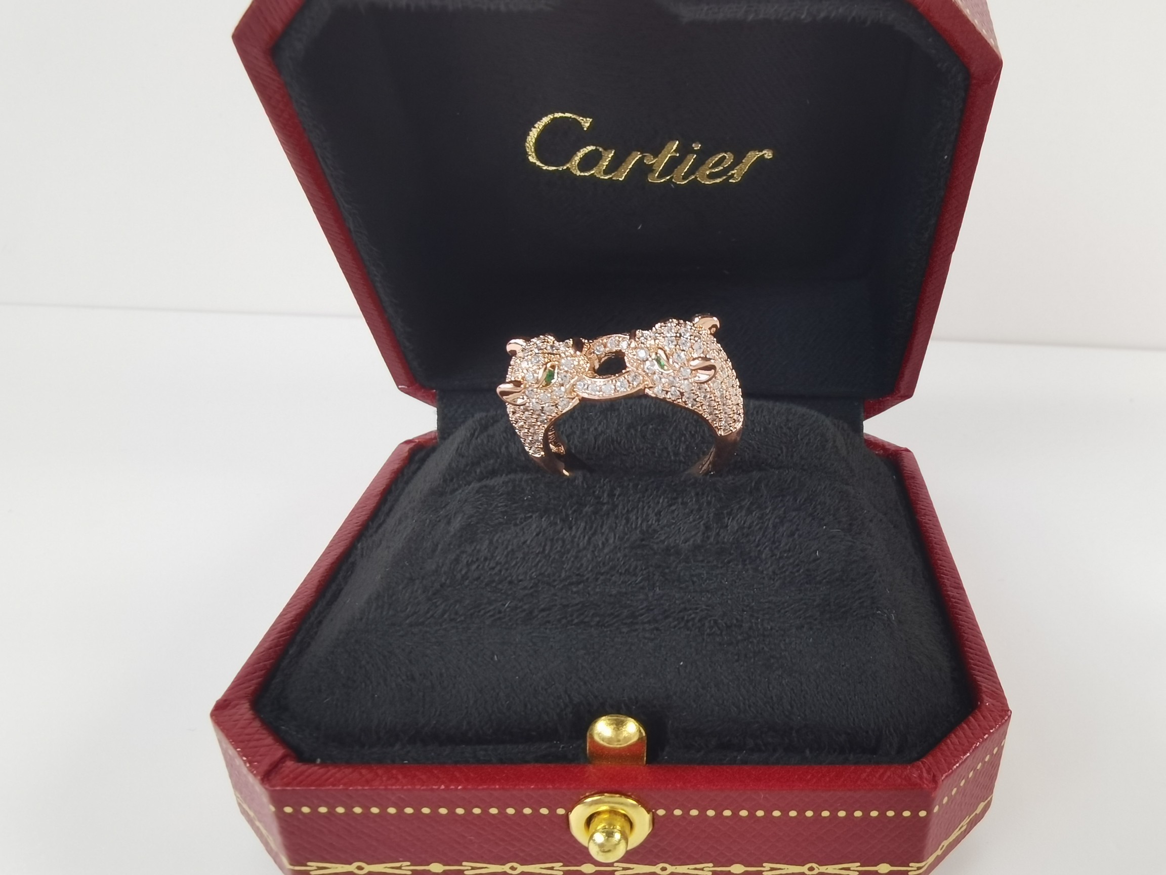 カルティエ パンテール ドゥ カルティエ ダブルヘッド パヴェ リング イエローゴールド/ホワイトゴールド/ローズゴールド 詳細画像 1
