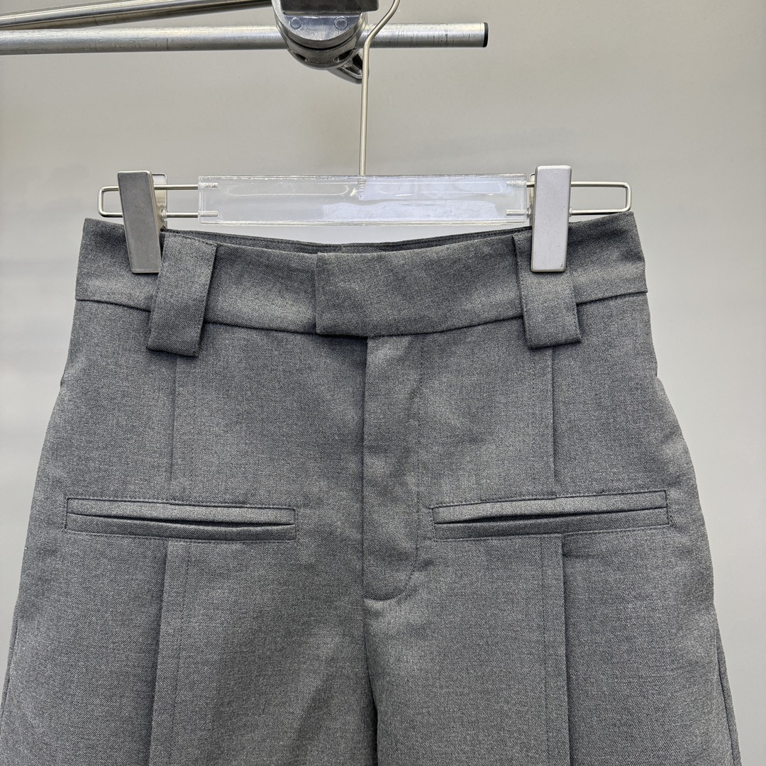 ワイドレッグ ハイウエストパンツ グレー 詳細画像 3