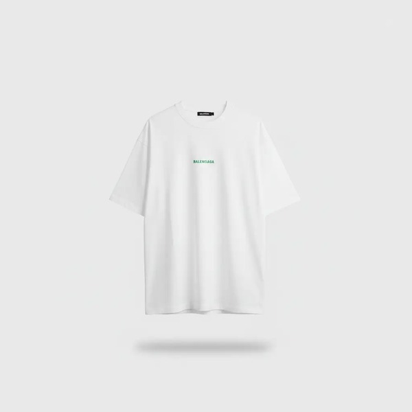 バレンシアガ ダメージ加工ロゴTシャツ ホワイト
