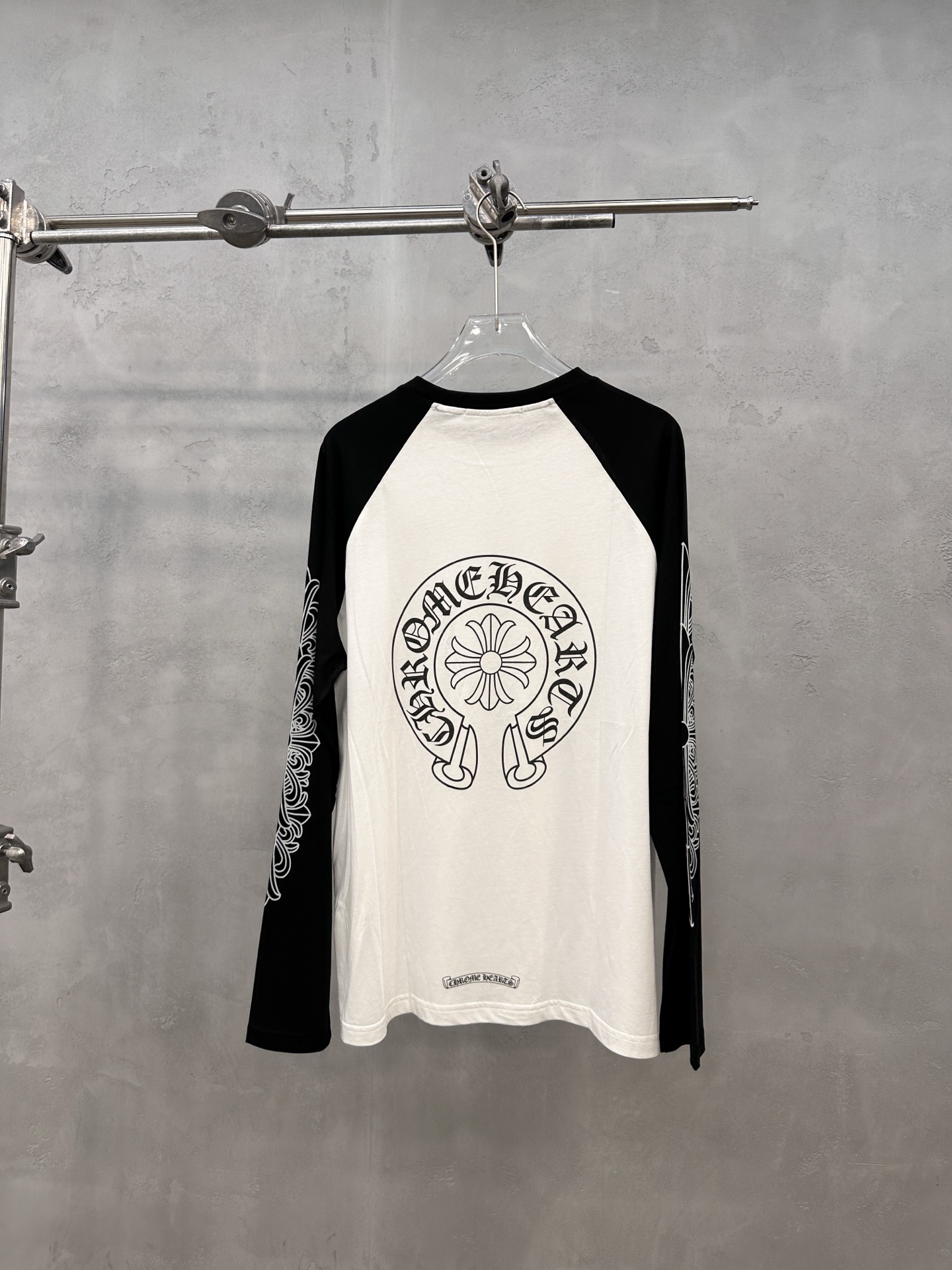 クロムハーツ バイカラー長袖Tシャツ ホワイト×ブラック 詳細画像 3