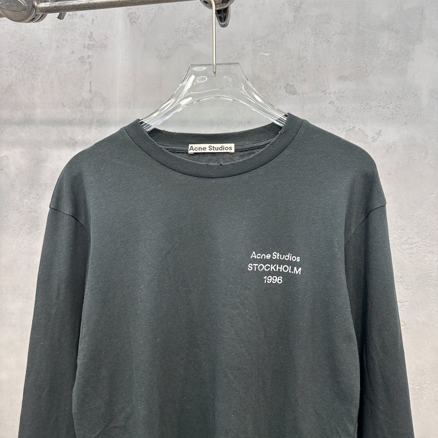 アクネ ストゥディオズ 長袖Tシャツ ブラック 詳細画像 3
