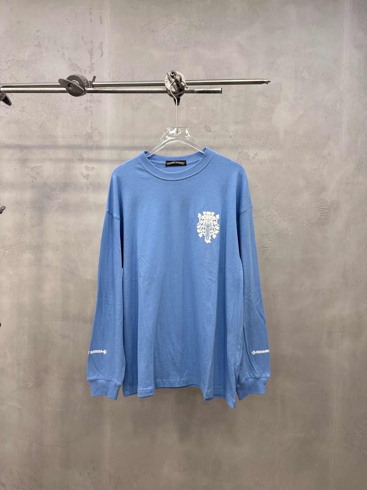 クロムハーツ フロッキープリント長袖Tシャツ ブルー 詳細画像 1