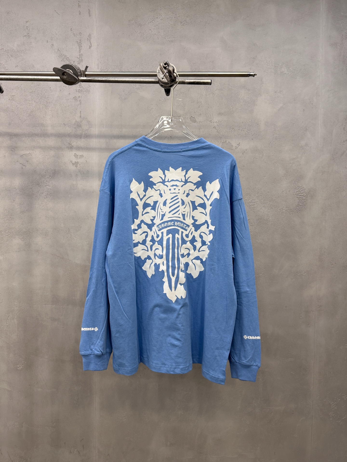 クロムハーツ フロッキープリント長袖Tシャツ ブルー 詳細画像 2