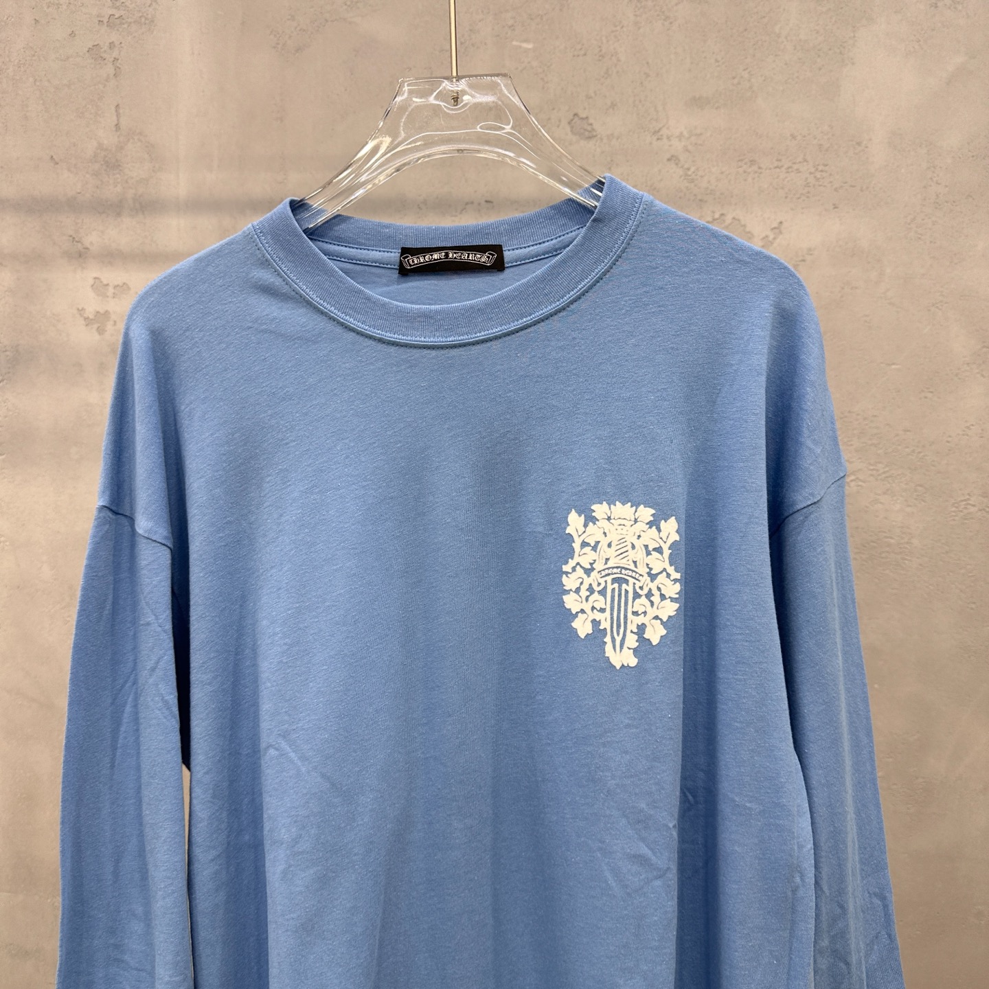 クロムハーツ フロッキープリント長袖Tシャツ ブルー 詳細画像 3