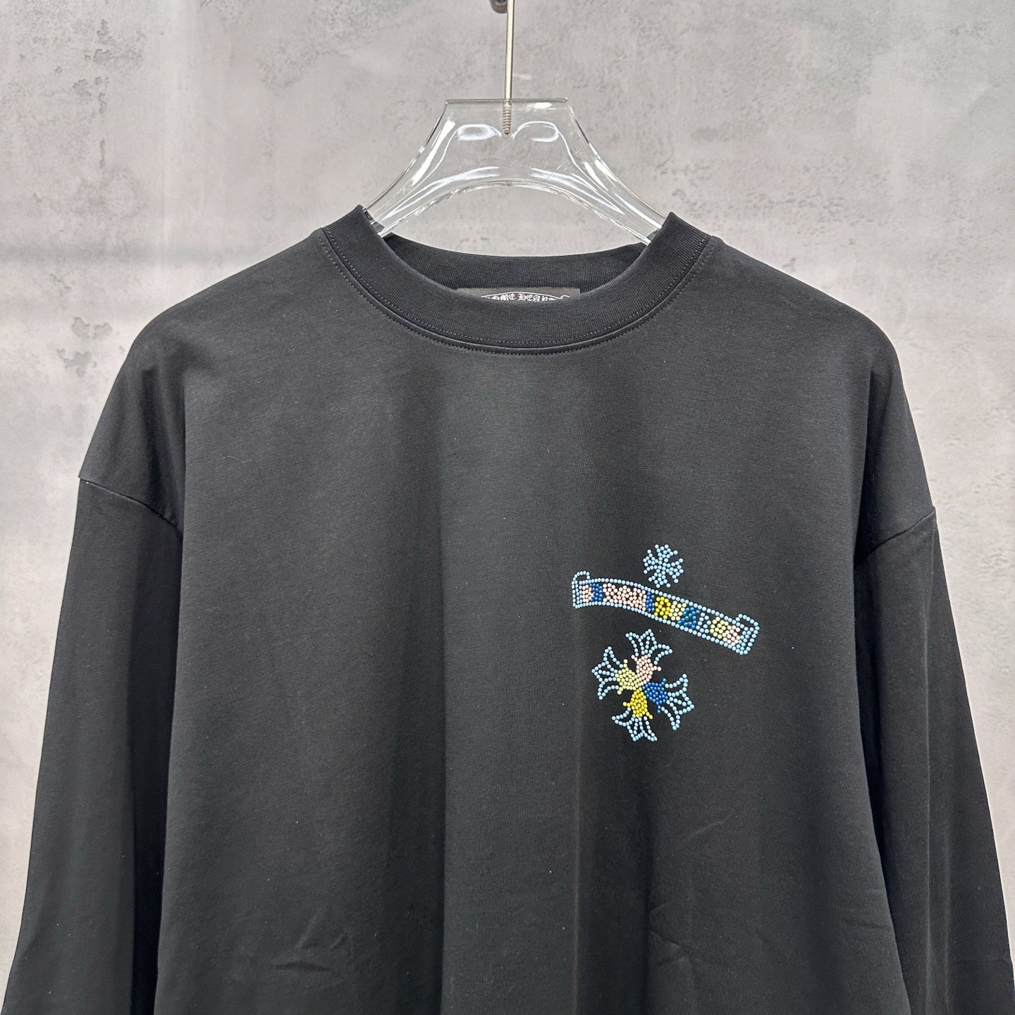 クロムハーツ 刺繍クロス長袖Tシャツ ブラック 詳細画像 3