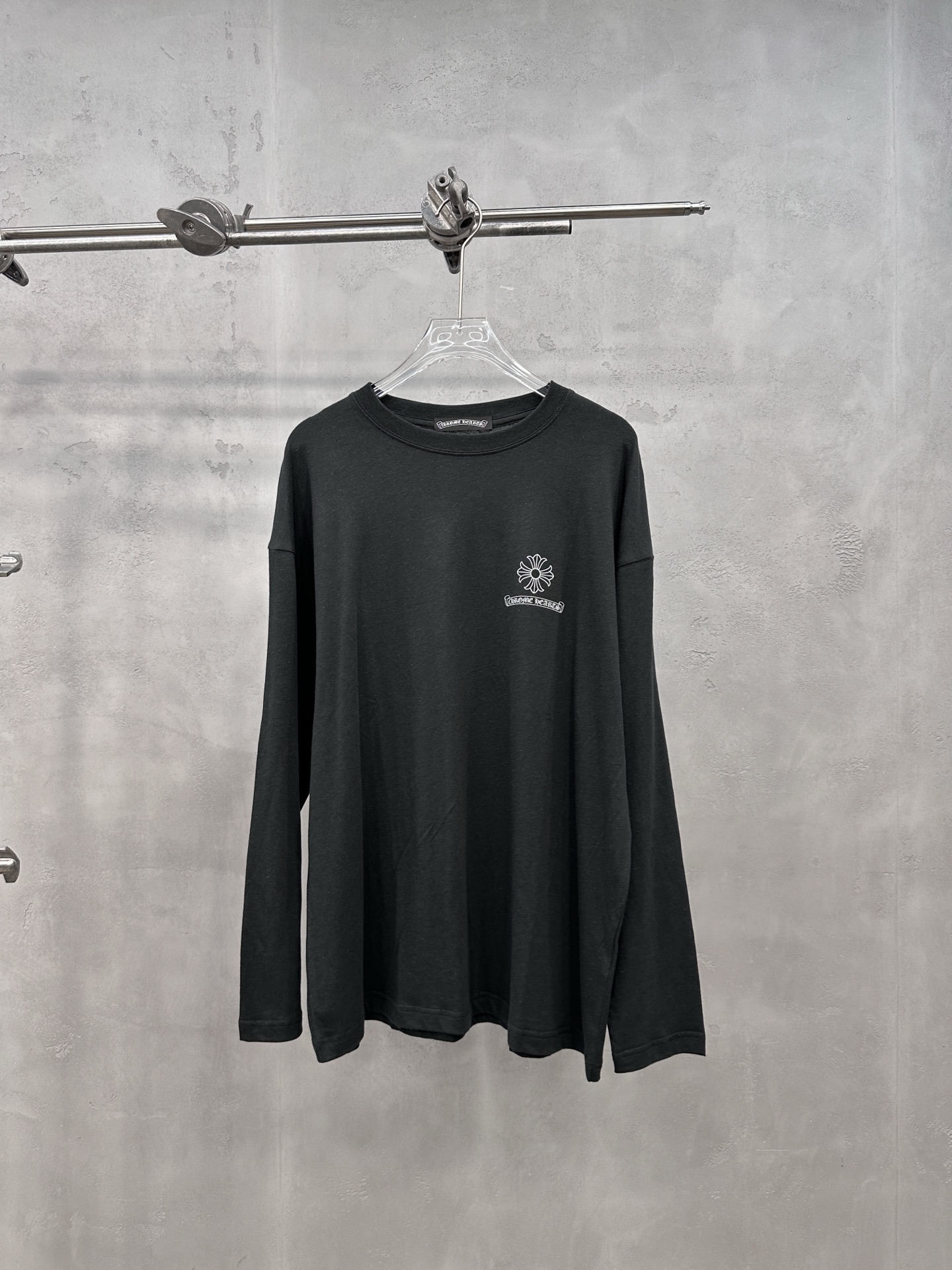 クロムハーツ 長袖Tシャツ ウォッシュ加工プリント ブラック 詳細画像 1