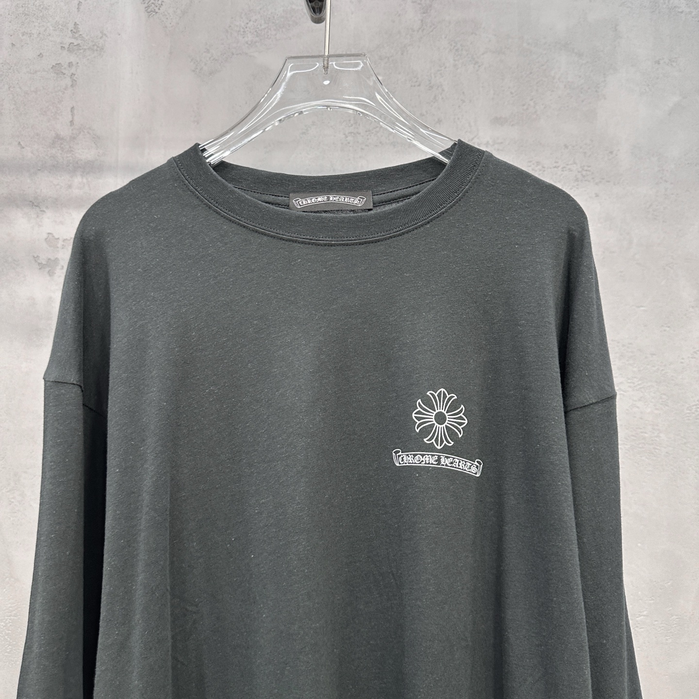 クロムハーツ 長袖Tシャツ ウォッシュ加工プリント ブラック 詳細画像 3