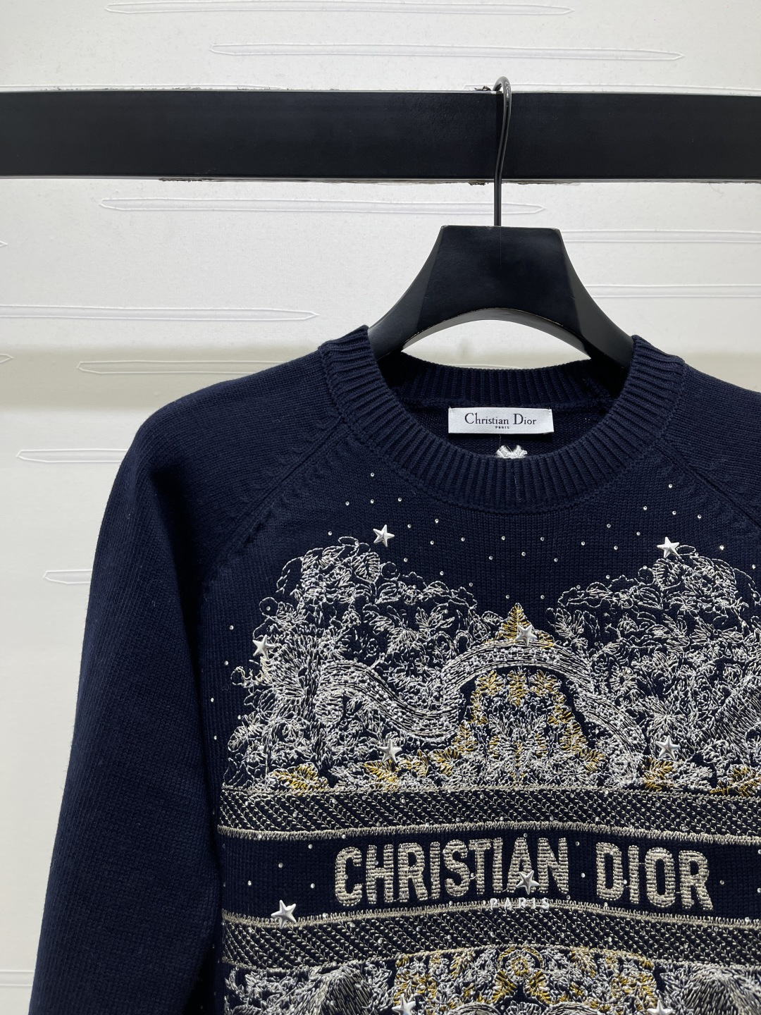 ディオール バタフライ刺繡 ジップカーディガン ネイビー 詳細画像 3