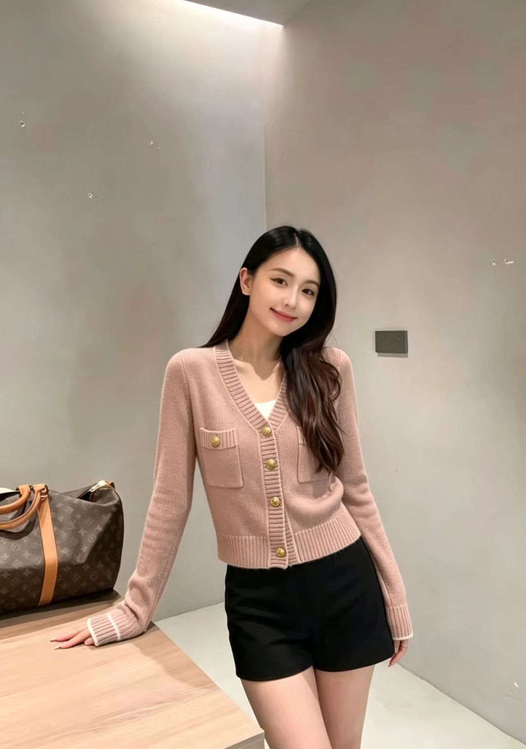 シャネル キャメル ニットカーディガン CS336831528 詳細画像 1