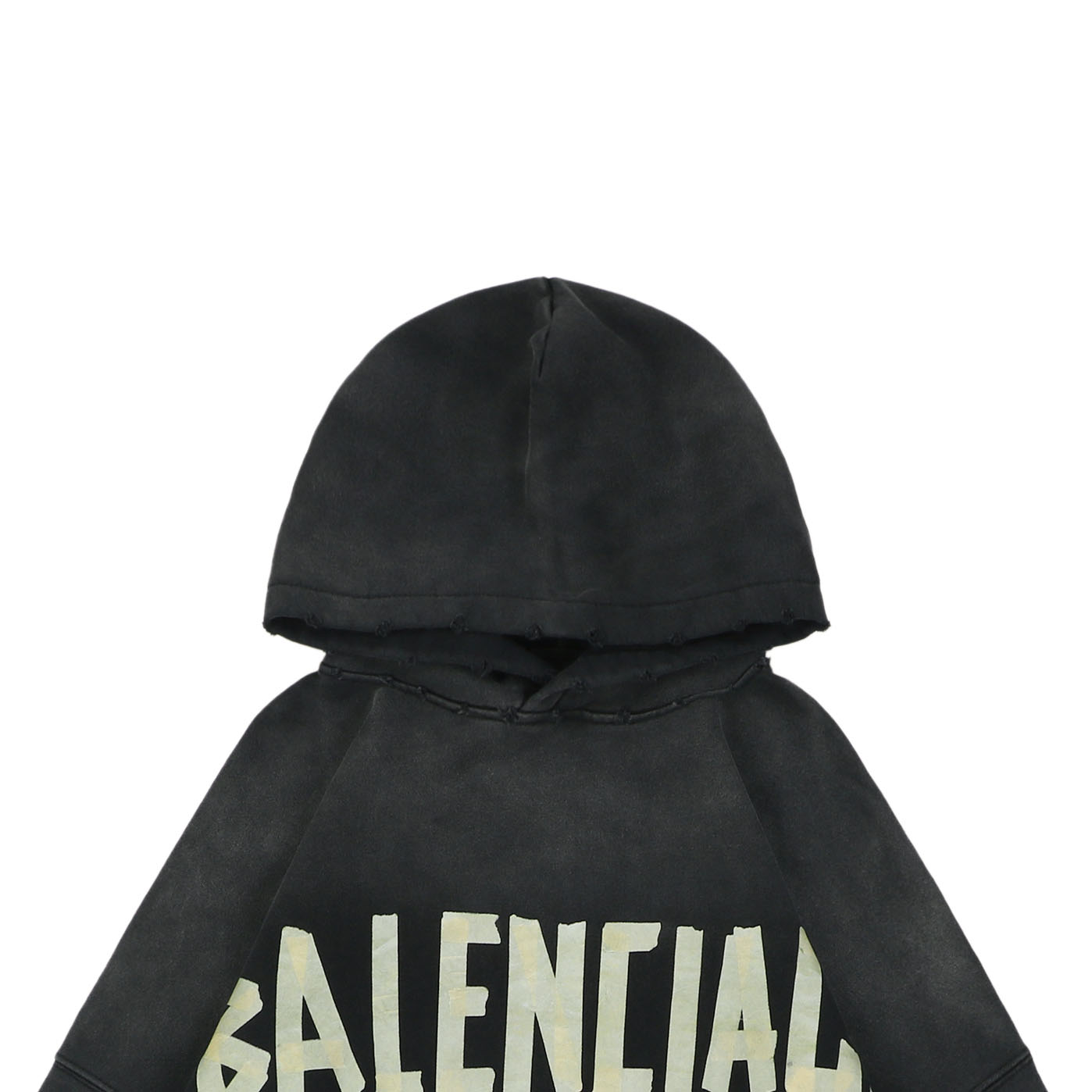 バレンシアガ Tape Type Ripped Pocket Hoodie オーバーサイズ 杢ブラック 744190TOVB11055 詳細画像 2