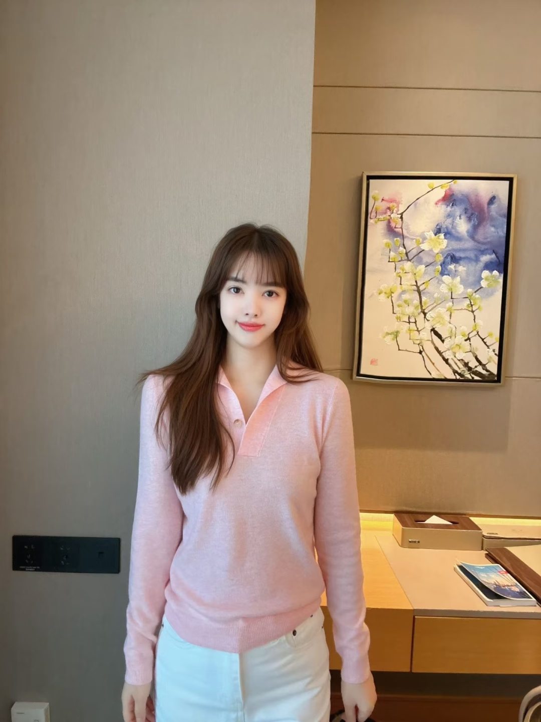 ロロ・ピアーナ カシミヤポロシャツ ミストピンク 詳細画像 3