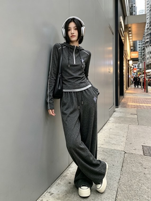 クロムハーツ 馬蹄クロス パーカーセットアップ チャコールグレー