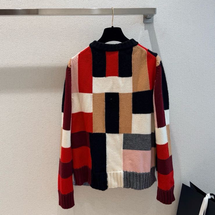 シャネル ウールカシミヤモヘヤ混 配色カーディガン 詳細画像 1