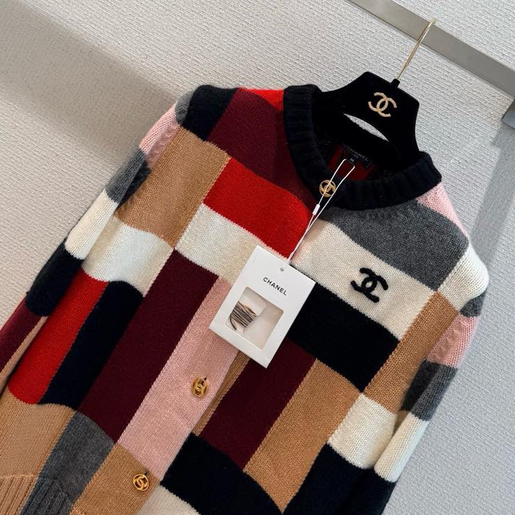 シャネル ウールカシミヤモヘヤ混 配色カーディガン 詳細画像 3