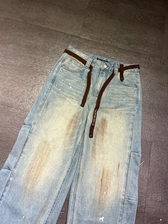 アクネ ストゥディオズ ウォッシュド加工デニムパンツ ライトブルー 詳細画像 3