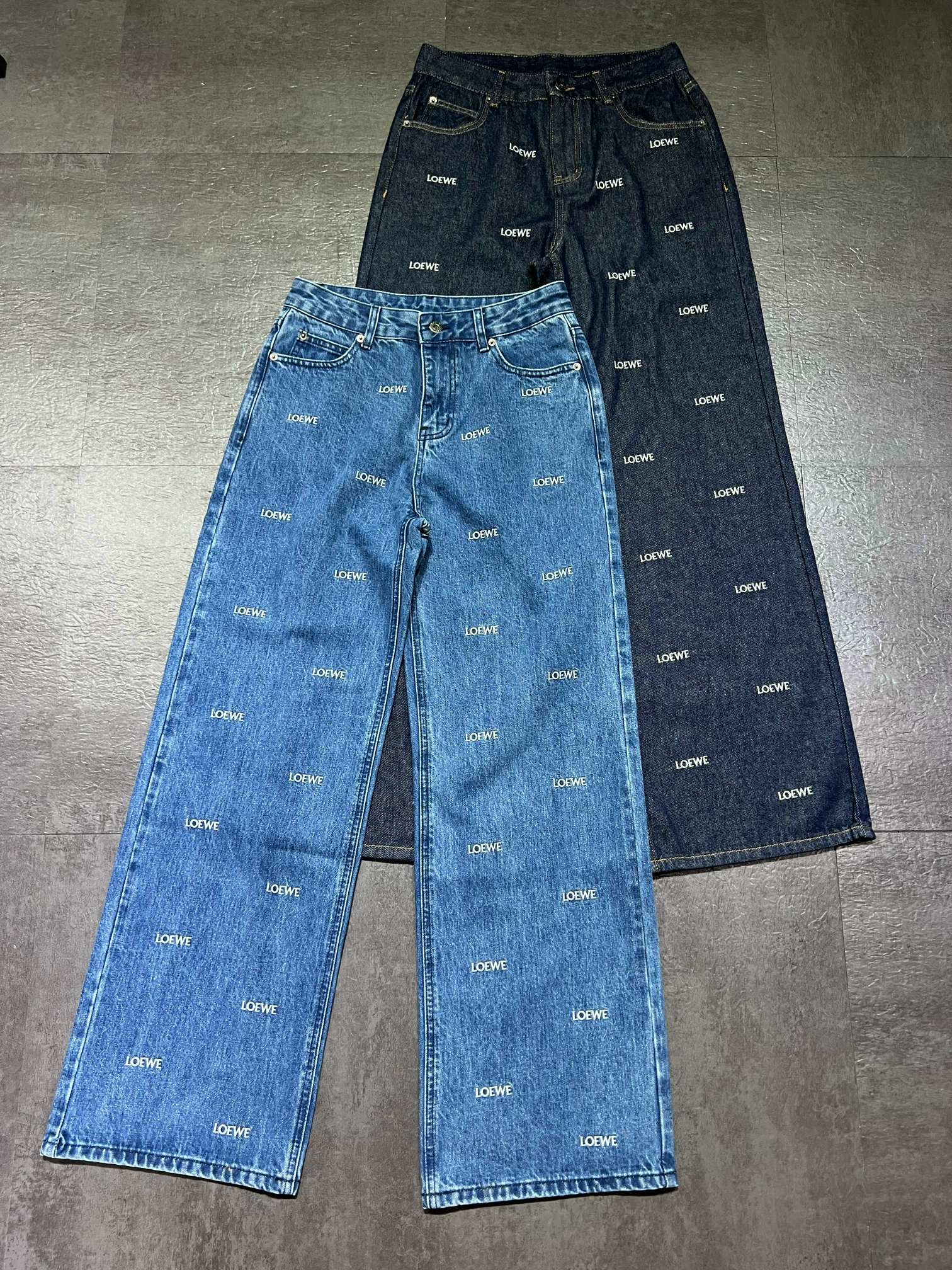 ロエベ ロゴ刺繍ストレートジーンズ 2色展開 詳細画像 1