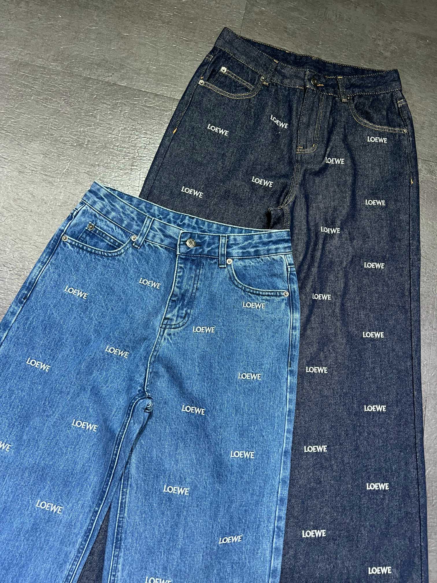 ロエベ ロゴ刺繍ストレートジーンズ 2色展開 詳細画像 3