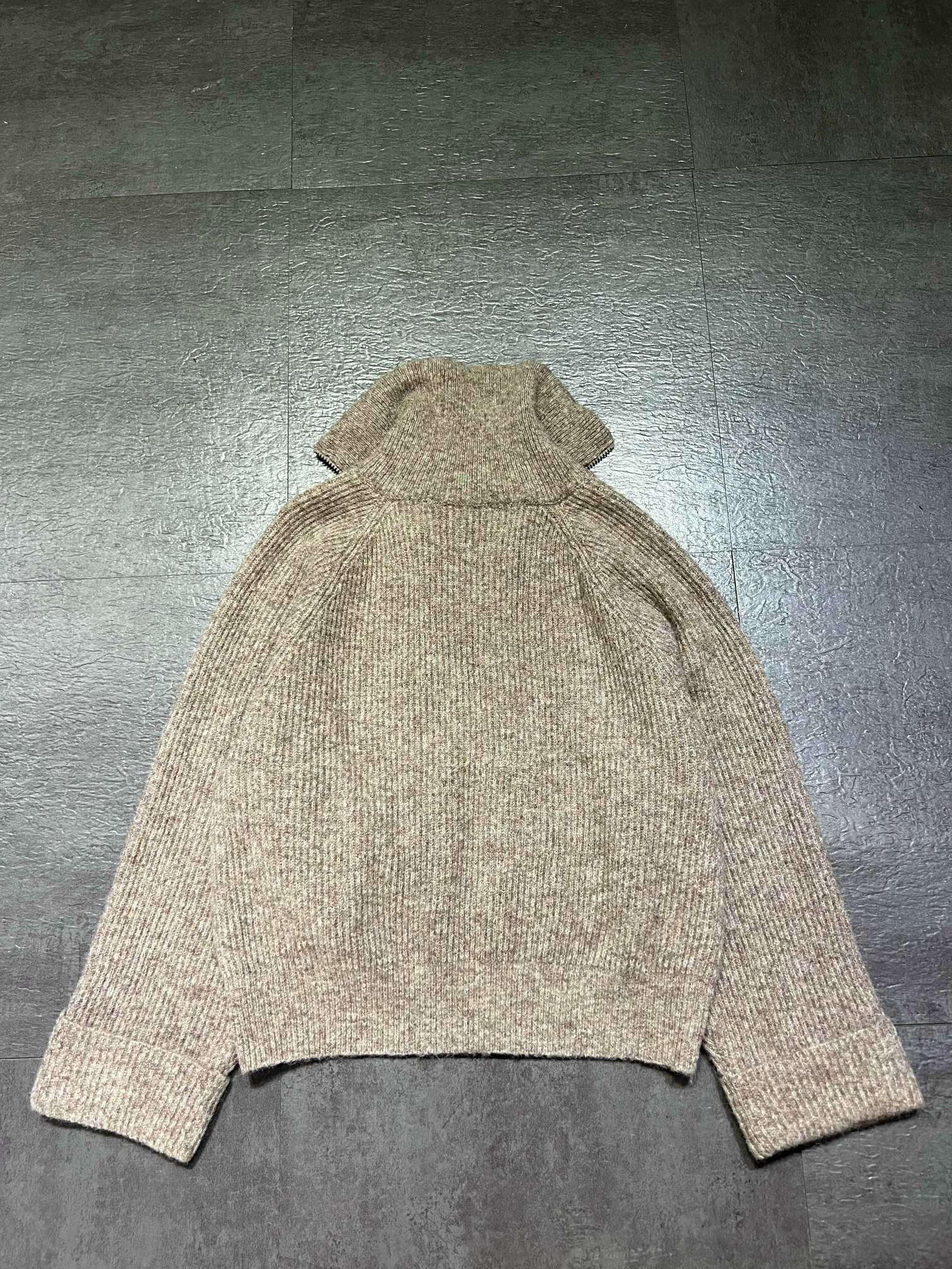 ブルネロ クチネリ モヘヤウール混 折れ襟 長袖ニットカーディガン ベージュ 詳細画像 2
