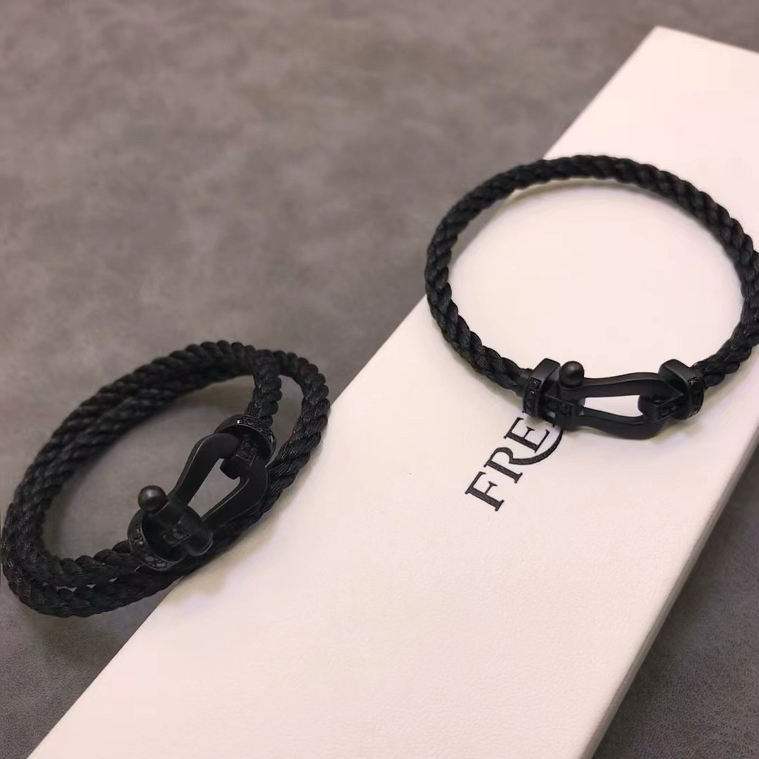 ナイキ 馬蹄バックル スチールワイヤーブレスレット ブラック 詳細画像 3