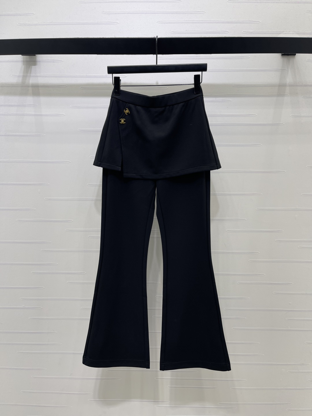 シャネル スカート付き フレアパンツ ブラック 詳細画像 1