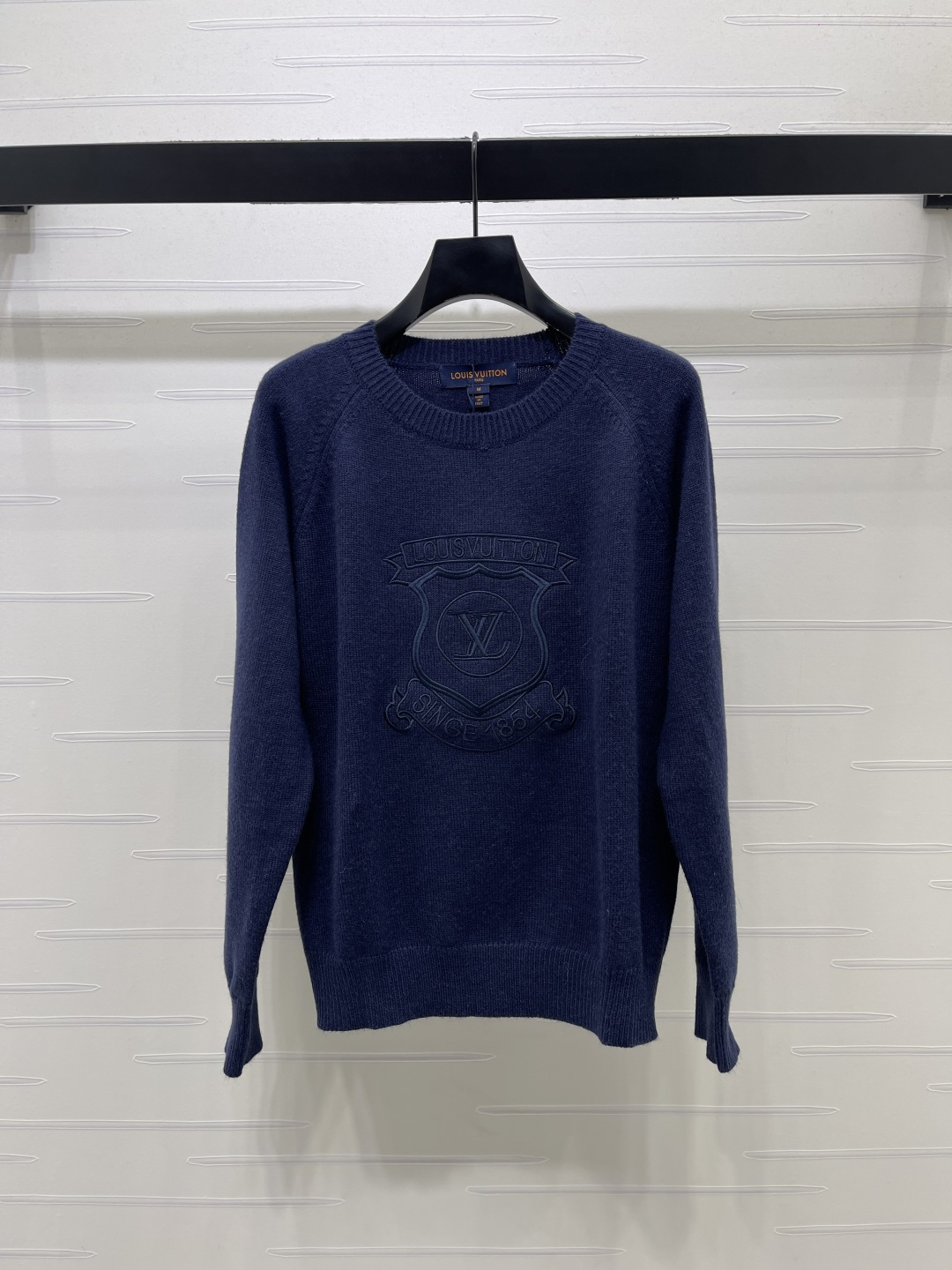 ルイ・ヴィトン 刺繍クルーネックニットセーター ネイビー 詳細画像 1