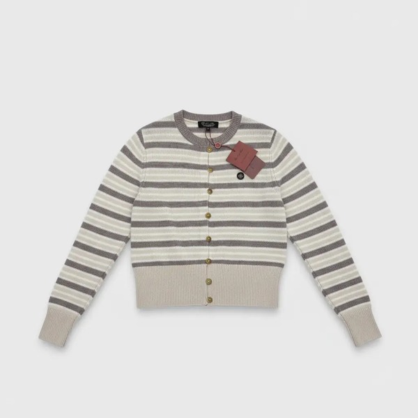 ロロ・ピアーナ カシミヤ ストライプ カーディガン CS336847028
