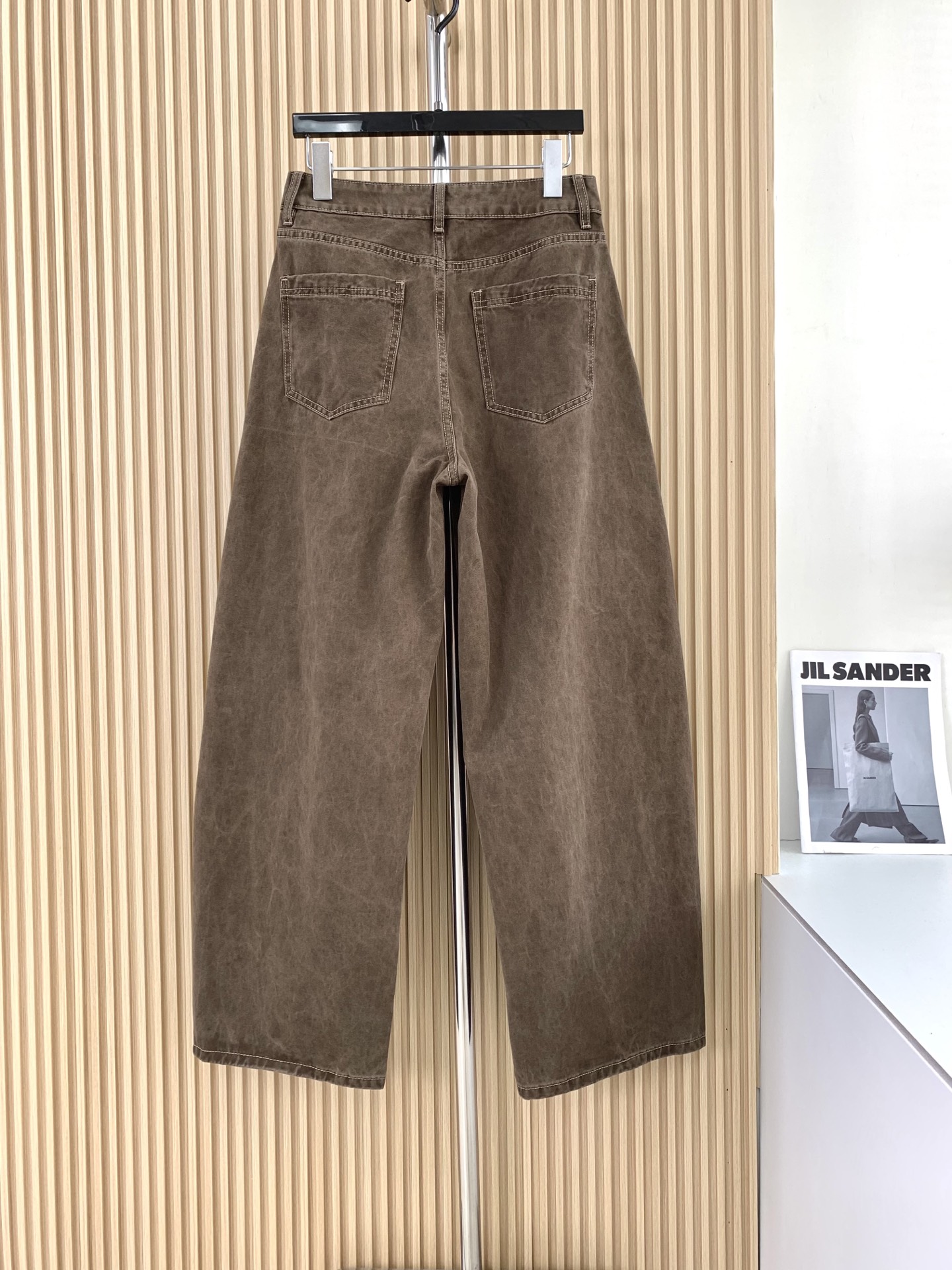 レトロデニムパンツ ブラウン 詳細画像 2